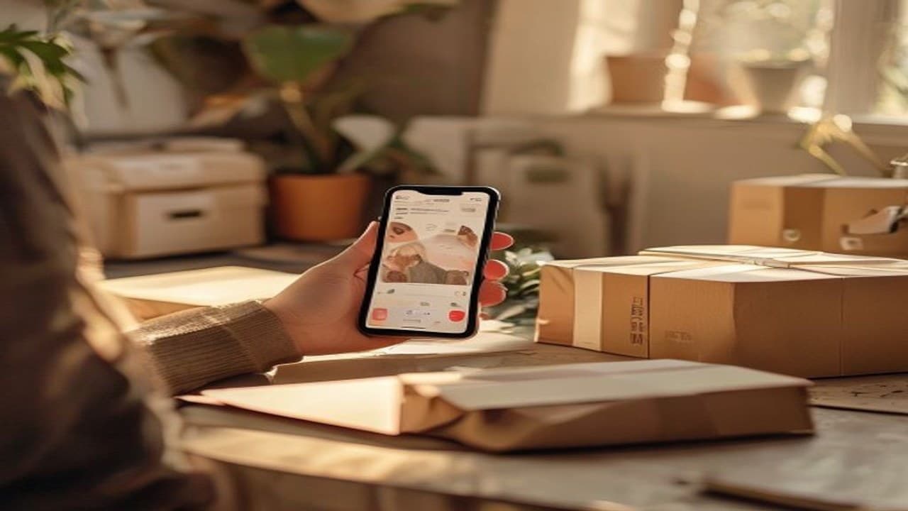 A small-business owner photographing a product with a phone to list it for sale online, illustrating a story on online sellers and a scrapped Philippine ad-permit rule.