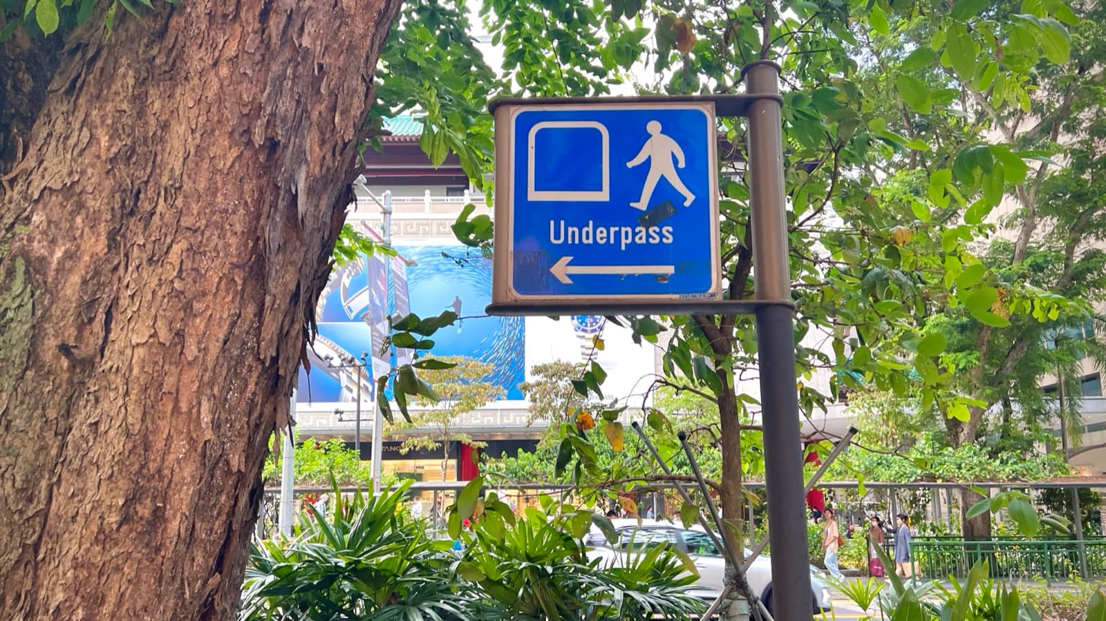 Underpass sign on Orchard Road near Tangs, Singapore