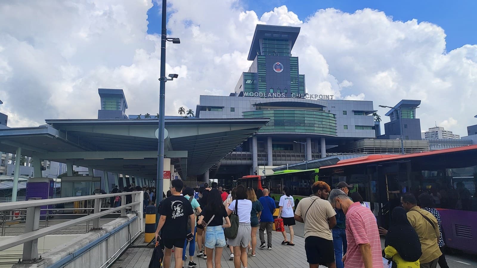 Commuters outside Woodlands Checkpoint