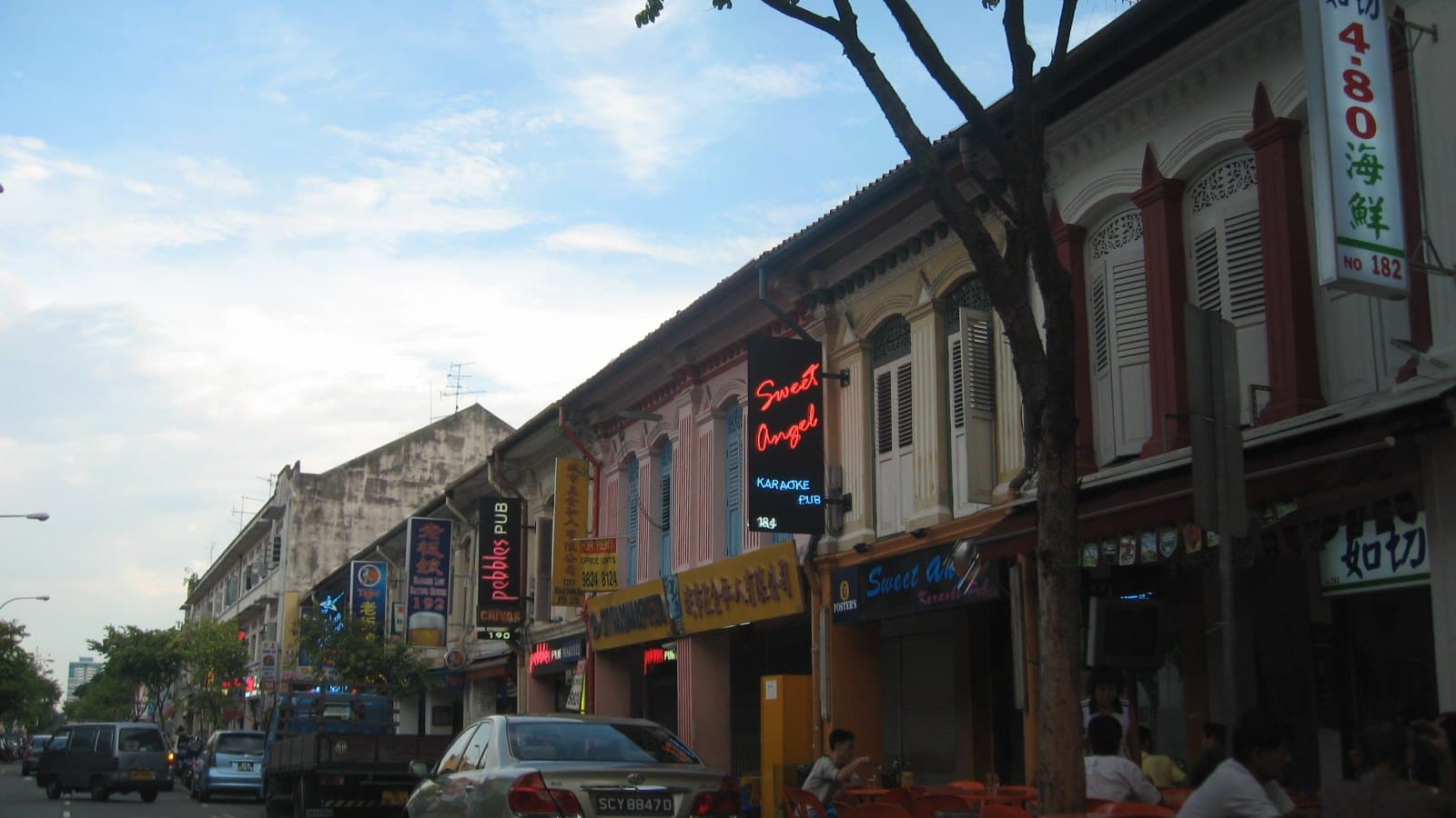 Shophouses and restaurants along Joo Chiat Road in Singapore's east