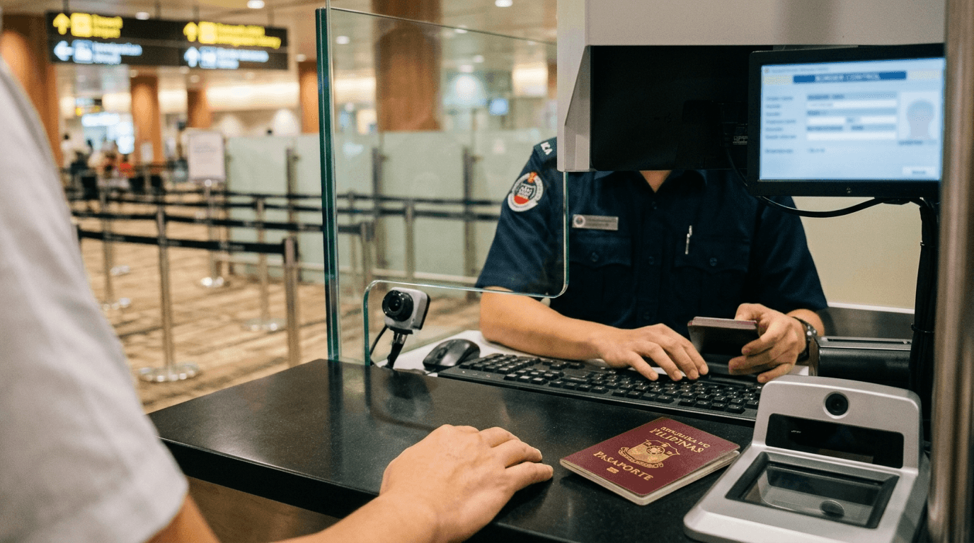 ICA sign at Changi Airport listing passports, including the Philippines, that can use the automated immigration lanes